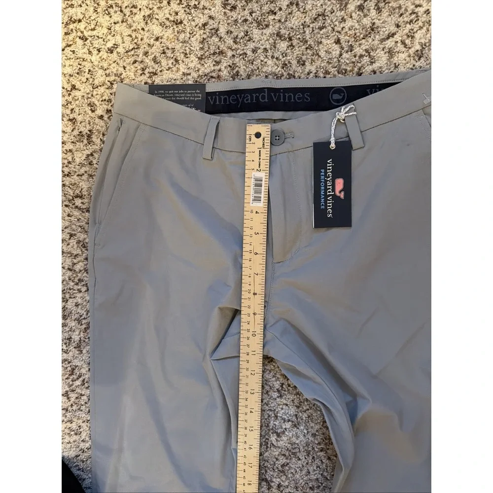 Vineyard Vines Performance New Mens Light Gray‎ Pant Sz 32x32 Elastic Waist Slim
